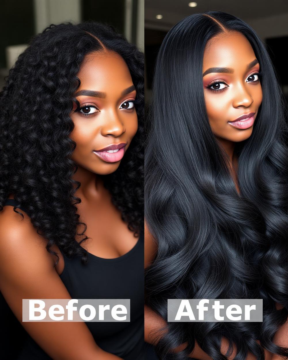 Before and after transformation